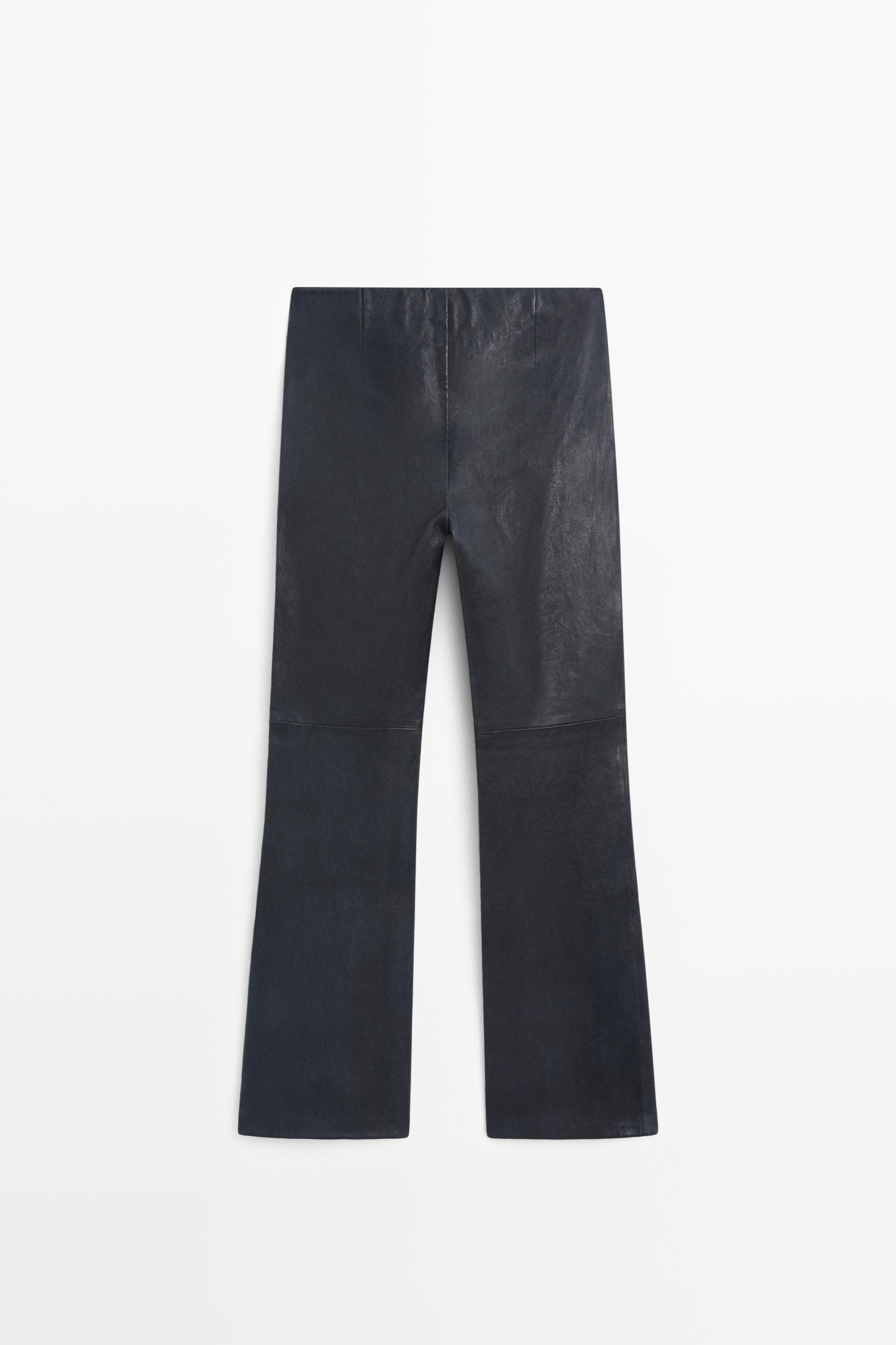 Leggings flare en cuir nappa